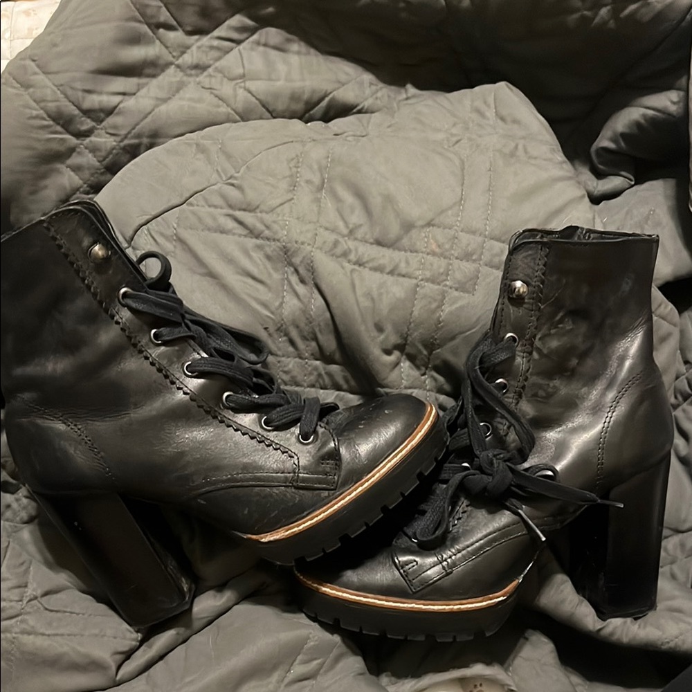 Chelsea & Violet Black Leather Women's Boots
